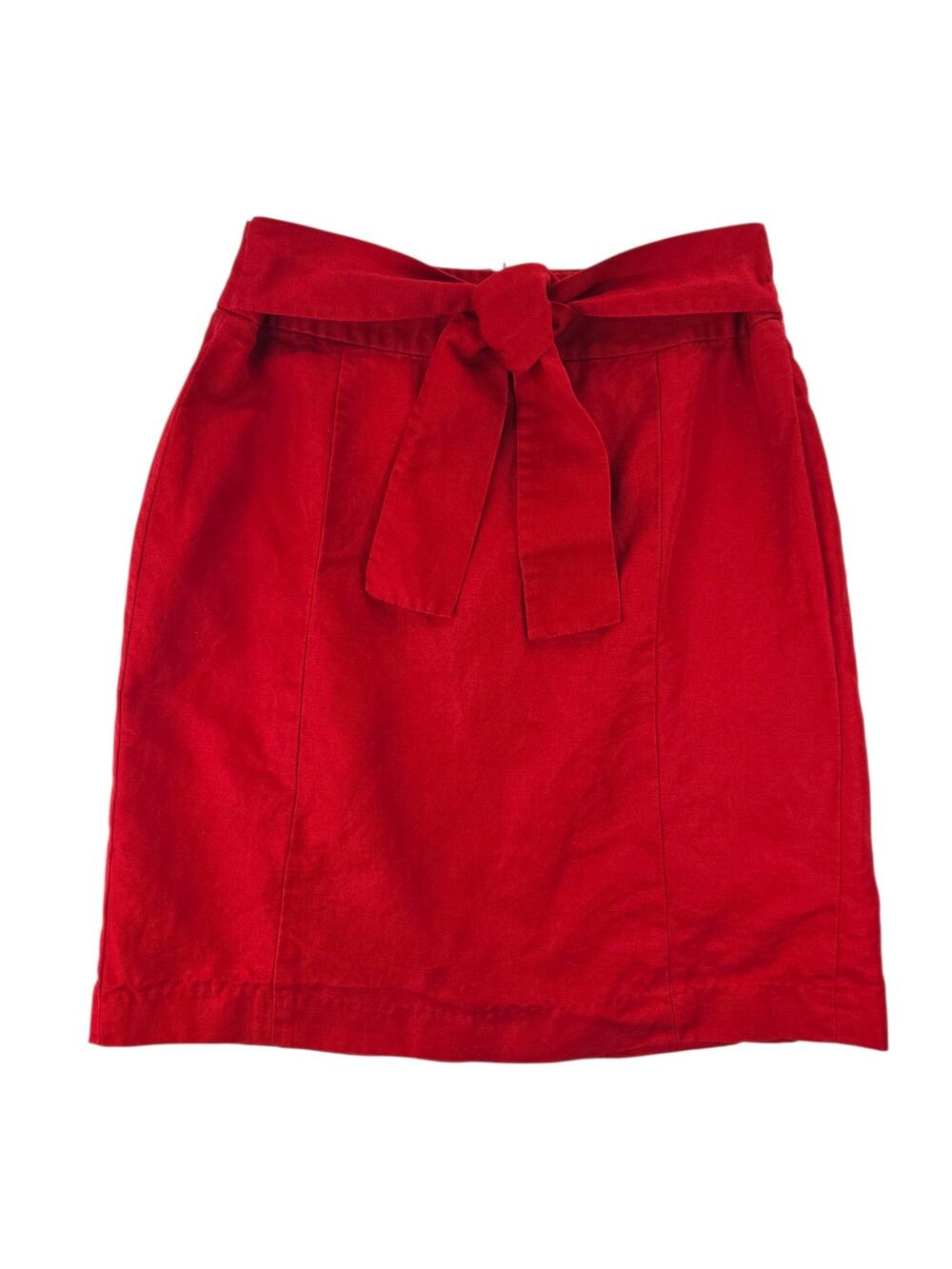 Banana Republic | Linen/Cotton Blend Red Skirt with Front Tie | Size 8